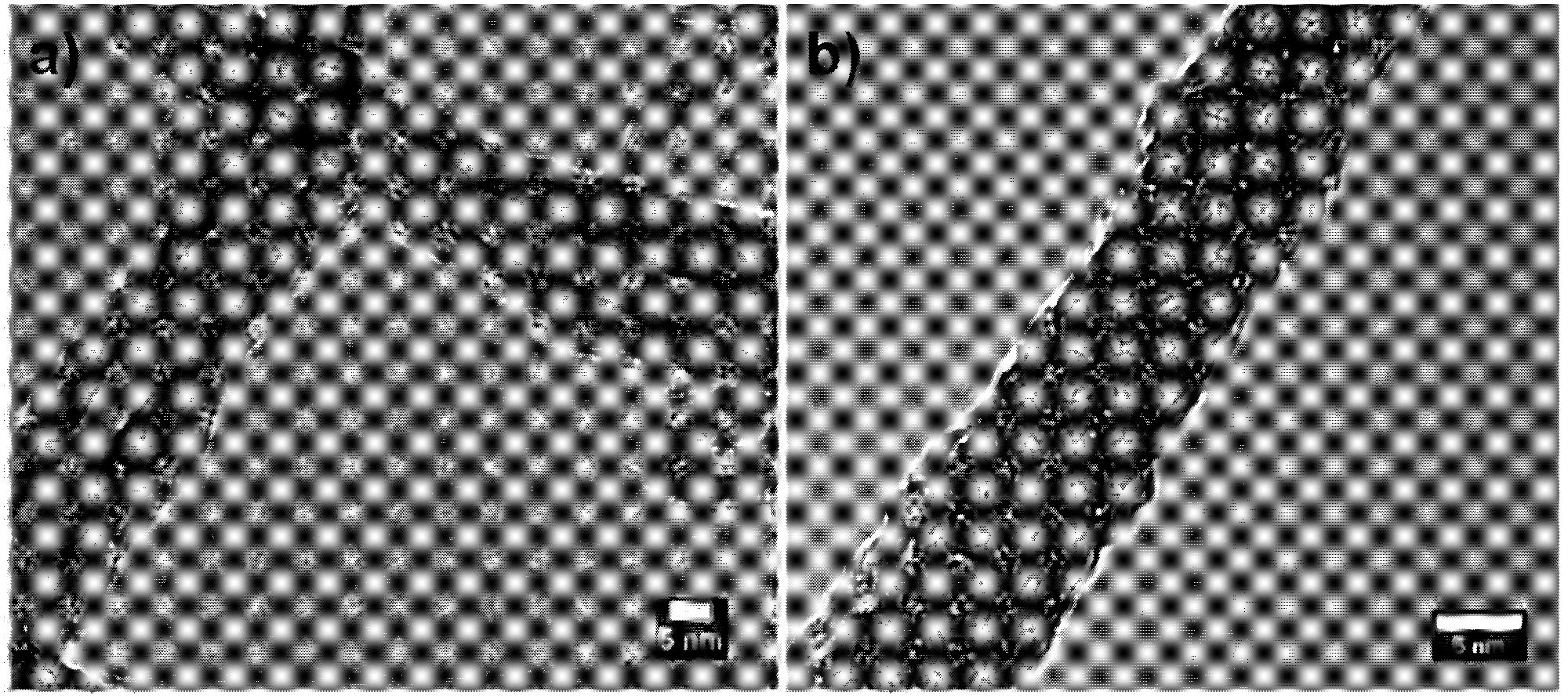 TEM images of P1-templated TiO2 nanotubes (a) and P2-templated TiO2 nanowires (b) obtained after calcination, adapted from [95], with permission of the Royal Society of Chemistry.