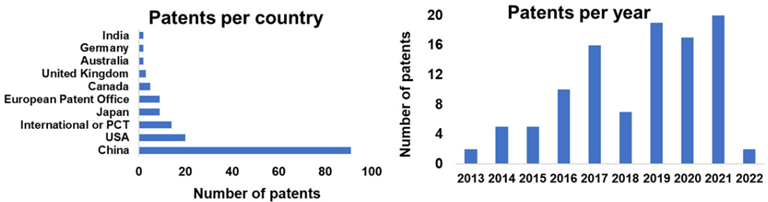 Summary of lignin-based polyurethane patents from 2013 to June 2022 obtained at the WIPO.