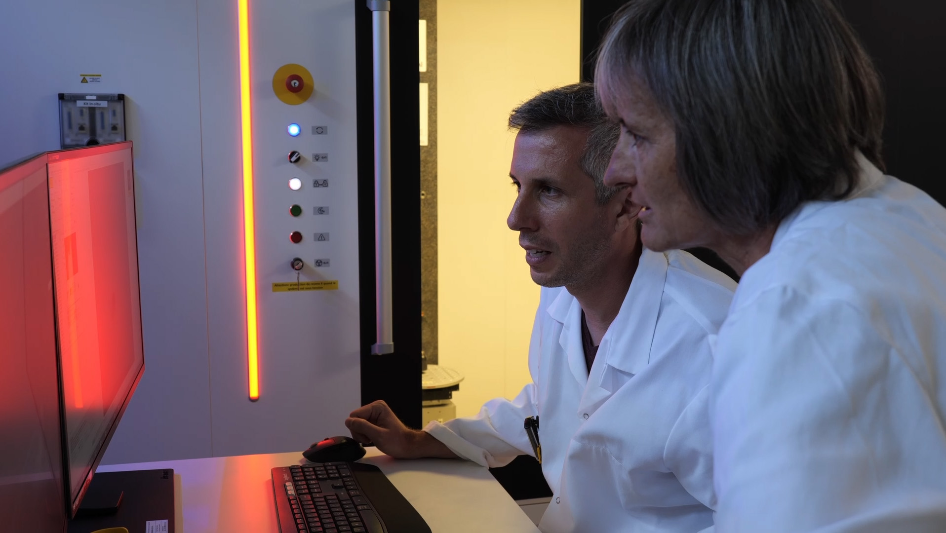 Stéphane Faucher and Pascale Sénéchal, research engineers at the DMEX Center for X-ray Imaging. Image Credit: TESCAN