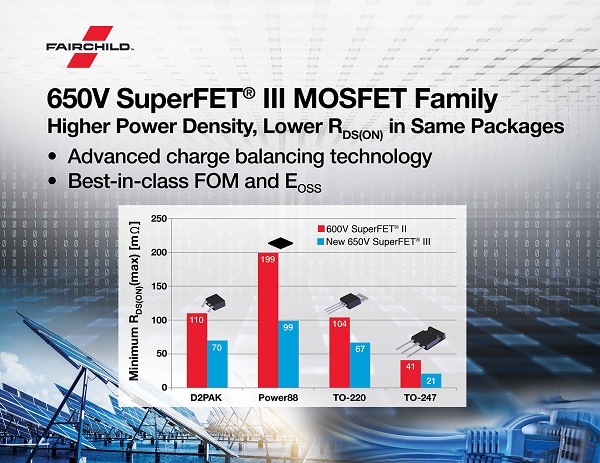 Fairchild Launches SuperFET III MOSFET Family with  Best-in-Class Efficiency and Reliability