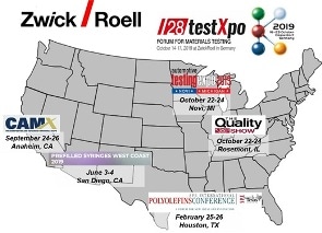 ZwickRoell to Exhibit at Key Events in Materials Testing in 2019