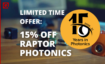 Raptor Photonics are celebrating their 15th anniversary with a promotion for a limited period