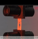 Tensile Test on Single Nano-Fiber Using Advanced Video Extensometer