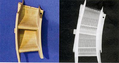 AZoM - Metals, Ceramics, Polymer and Composites : Digital x-ray image of a turbine blade - Non-Destructive Testing