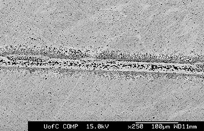 AZojomo - AZo Jounal of Materials Online - SEM micrograph of joint made using Ni-P interlayer for 120 seconds hold time.