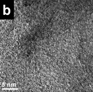 AZojomo - The "AZo Journal of Materials Online" b) HREM image from the region illustrated in Figure 2a.  Small nanorods (few nanometers long) can be seen.