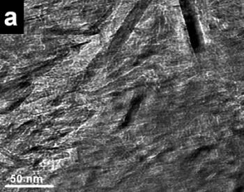 AZojomo - The "AZo Journal of Materials Online" Bright field images of a mechanical alloyed specimen obtained with the tungsten carbide container.  A high density of nanorods can be seen in this image.