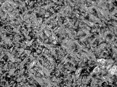 AZoJomo - The AZO Journal of Materials Online - Broken fan texture of the polymer D taken at 300°C in heating process (magnification: ×200).