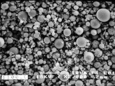 AZoJomo - The AZO Journal of Materials Online - SEM image of α-Al2O3 (calcined at 1100oC) obtained by Spray Drying