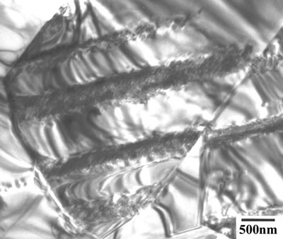 AZoJoMo - AZoM Journal of Materials Online - TEM micrographs of the worn surface of monolithic alumina.