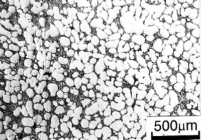 AZoJomo - AZoM Journal of Materials Online -  Microstructure of spherical primary crystals of AC4CH alloy specimen on experiment Ex. 8.